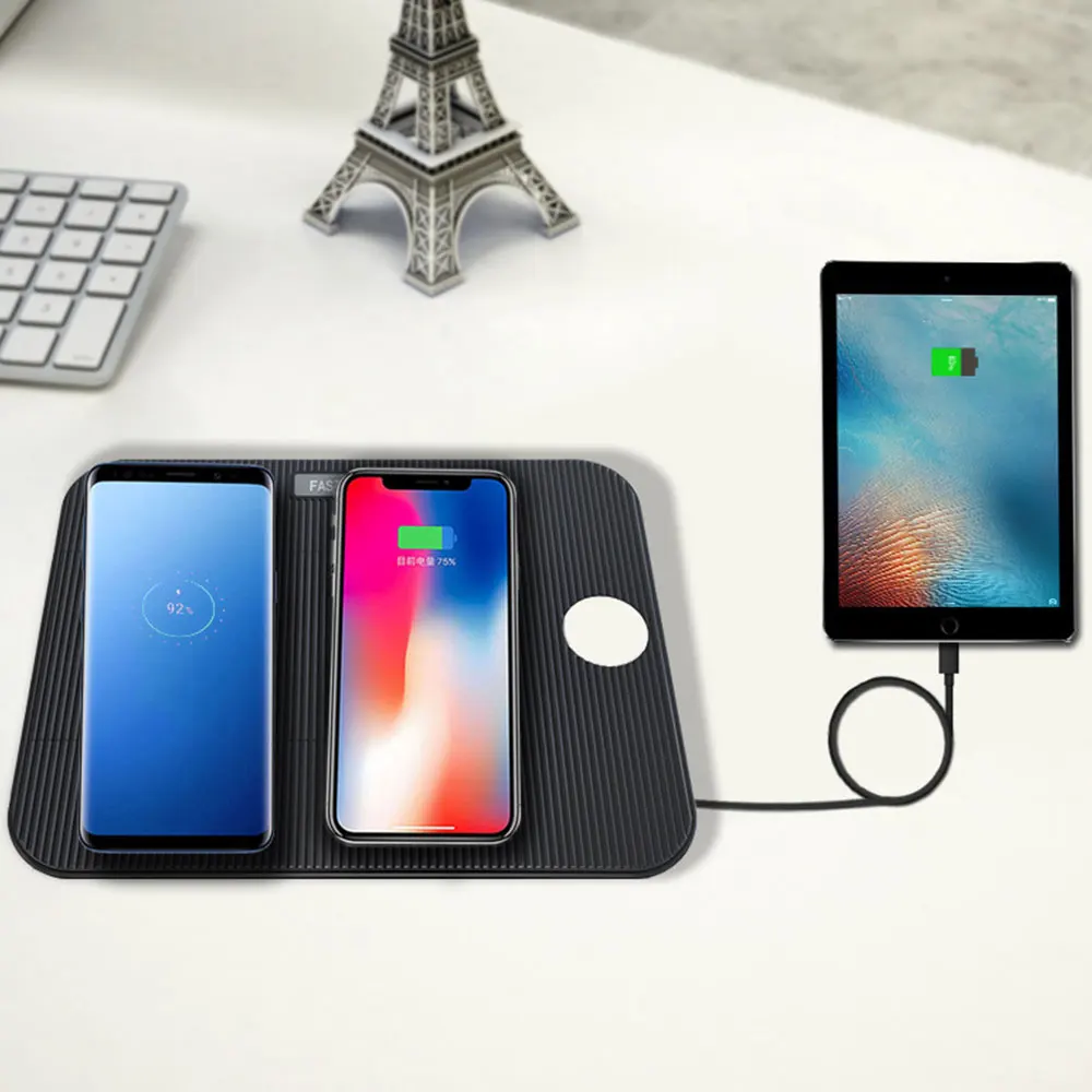 Wireless Charger Stand Pad 4-IN-1 10w/7.5w Fast Station Docks for Apple iWatch+iPhone+Sumsung with Charging Case | Электроника