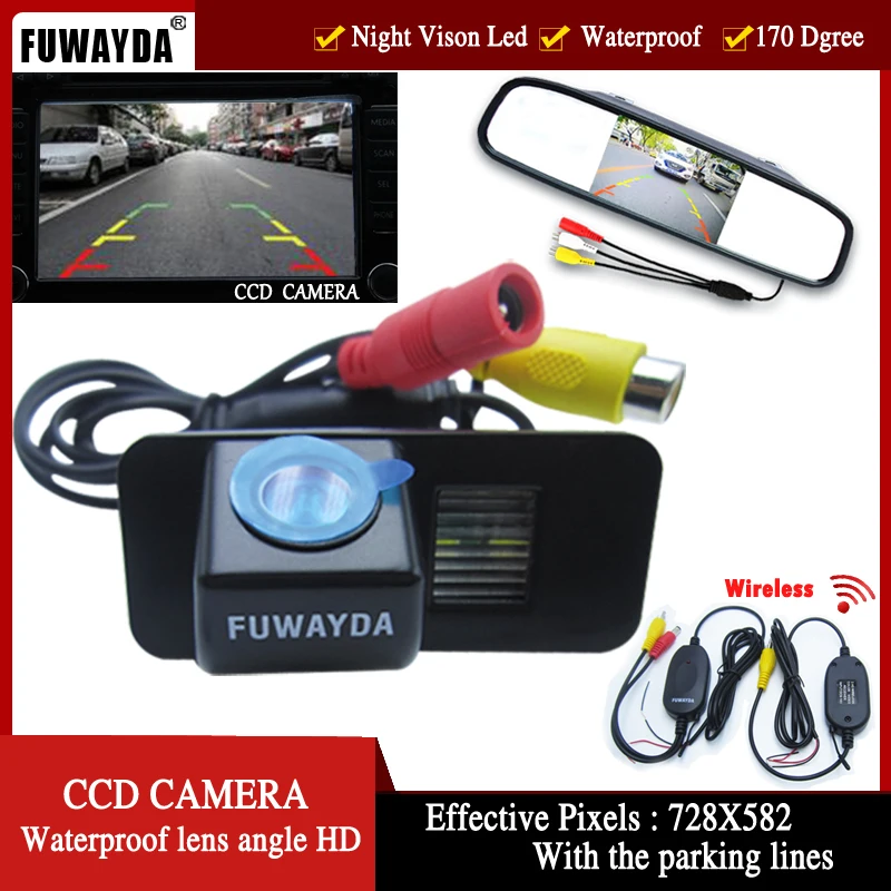 Зеркало заднего вида FUWAYDA 4 3 дюйма с ночным видением для Ford Mondeo Fiesta Focus S Max KUGA|ccd