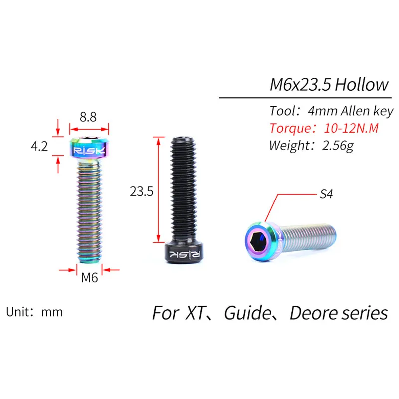 Крепёжные болты для дискового тормоза велосипеда 3 цвета 2 шт. | Спорт и