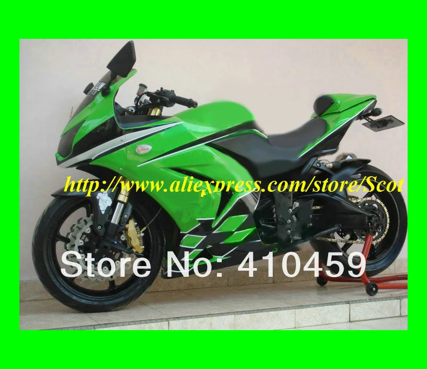 2013 Высококачественный зеленый комплект обтекателей для KAWASAKI Ninja ZX250R 08 09 10 11 12 ZX 250R