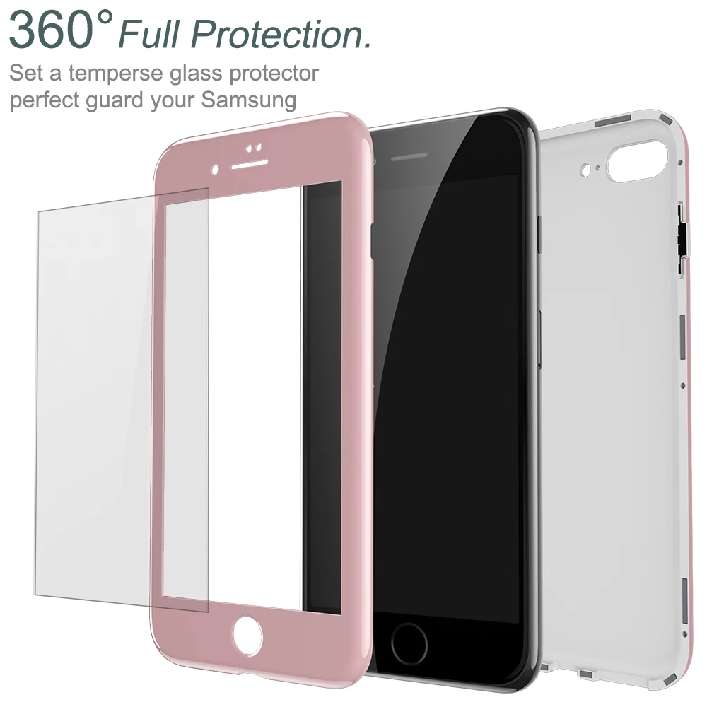 Магнитный флип-чехол для телефона iPhone 5 5S X 6 S 7 8 Plus ультра-тонкий закаленное стекло