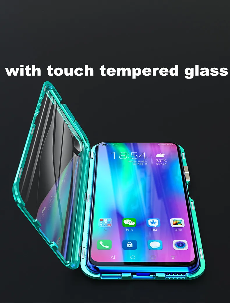 Luxury Magnetic Metal Bumper Case For Huawei Honor 20 Pro 20i Double Glass Armor Full Body 20Lite 20Pro i | Мобильные телефоны и