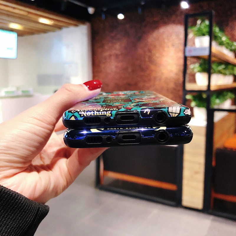 YHBBCASES Blu-Ray чехлы с мультяшными буквами для Samsung Galaxy S10 S8 S9 Plus крутой чехол телефона