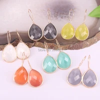 10pair gold color cat eye stone water drop dangle earrings in mixed color