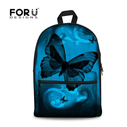 Forudesigns плеча Для женщин школьная сумка Mochila Infantil 3D бабочка животных Книга школьный для Обувь для девочек студент Back Pack Рюкзак - Цвет: w1334J