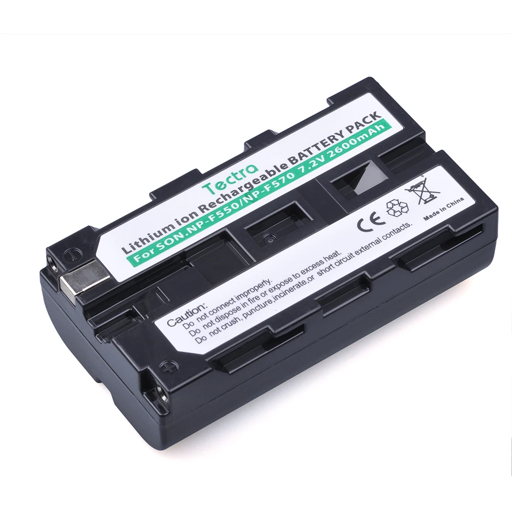 Tectra 2600 мАч 2 шт. NP F550 NPF550 F570 батарея для Sony CCD TR3000 TRV85 DCR VX2000 NPF570 батарея|camera battery|battery