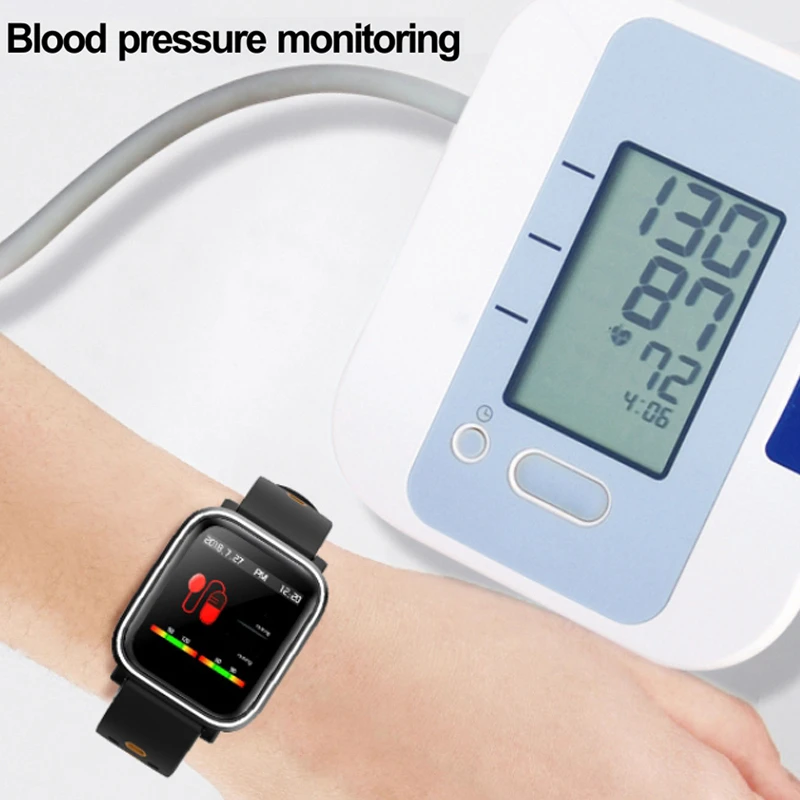 GIAUSA Смарт Часы Heart Rate крови Давление Цвет Экран Фитнес трекер Smartwatch IP67