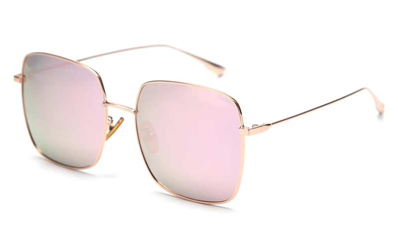 pink mirror lens Kachawoo, большие квадратные солнцезащитные очки для женщин, поляризационные, золотые, металлические, модные, золотые, мужские, солнцезащитные очки для женщин, зеркальные, унисекс, очки - Цвет линз: pink mirror lens