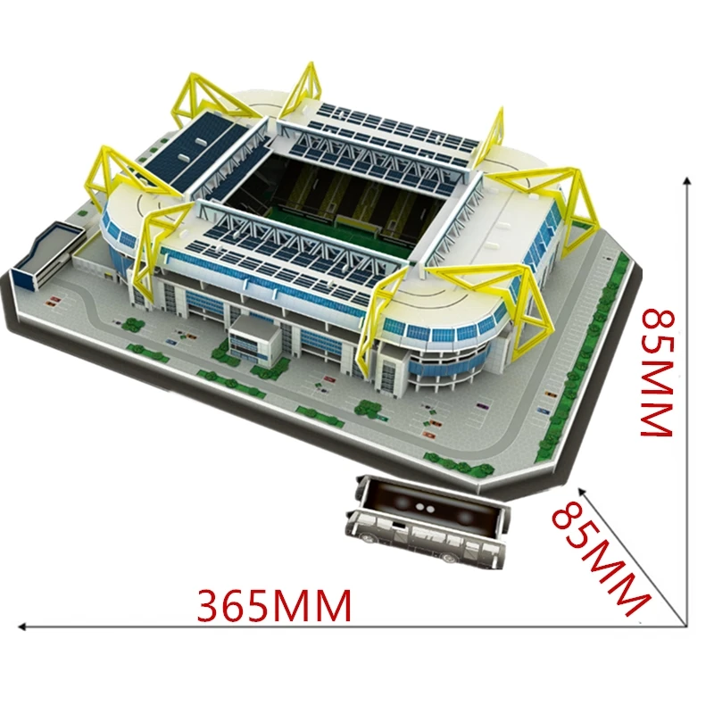 DIY 3D Papercraft головоломка Бумажные модели здания сигнал Iduna Park Schwarz Gelb футбольные