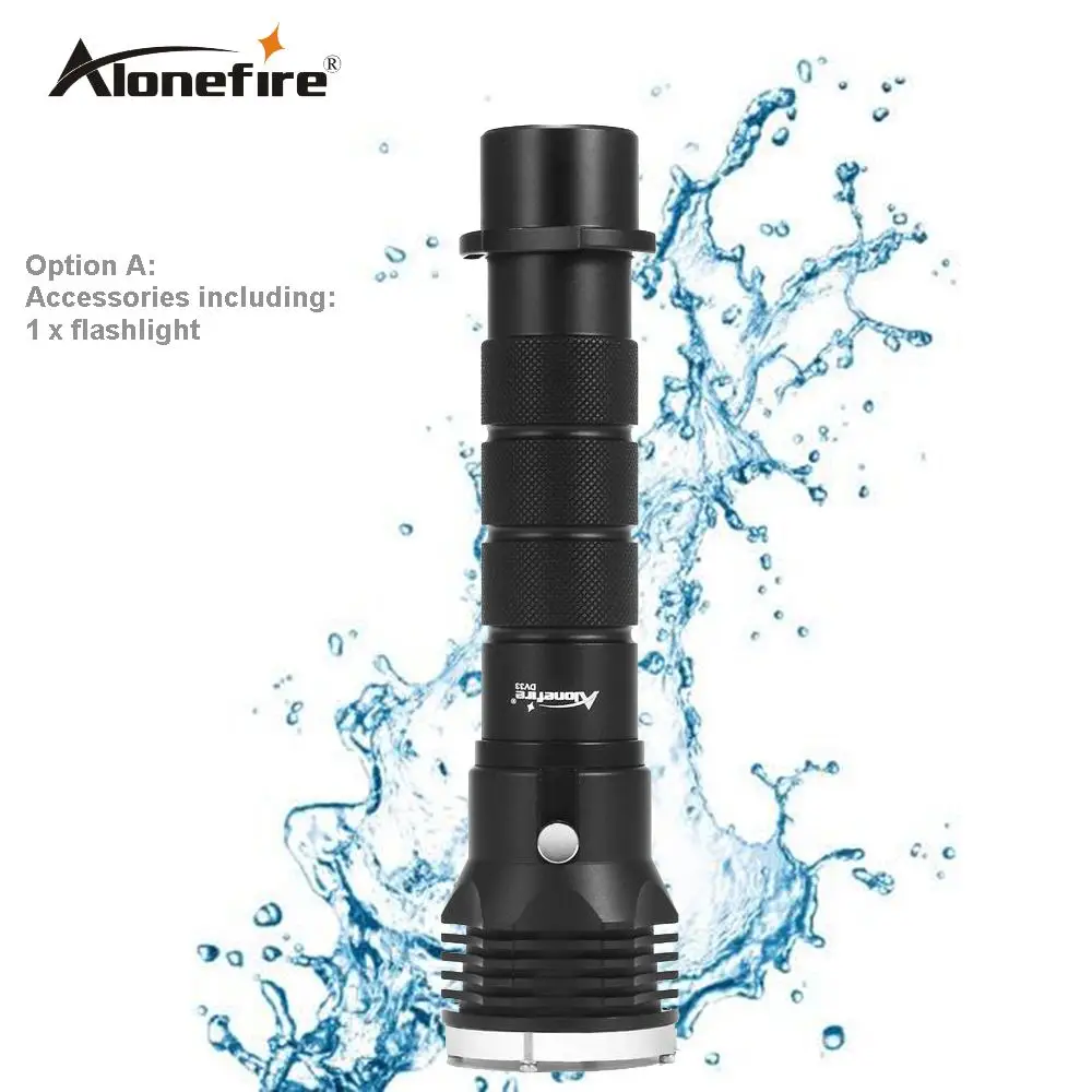 Alonefree DV33 Cree XM-L2 светодиодный фонарик для дайвинга подводный водонепроницаемый