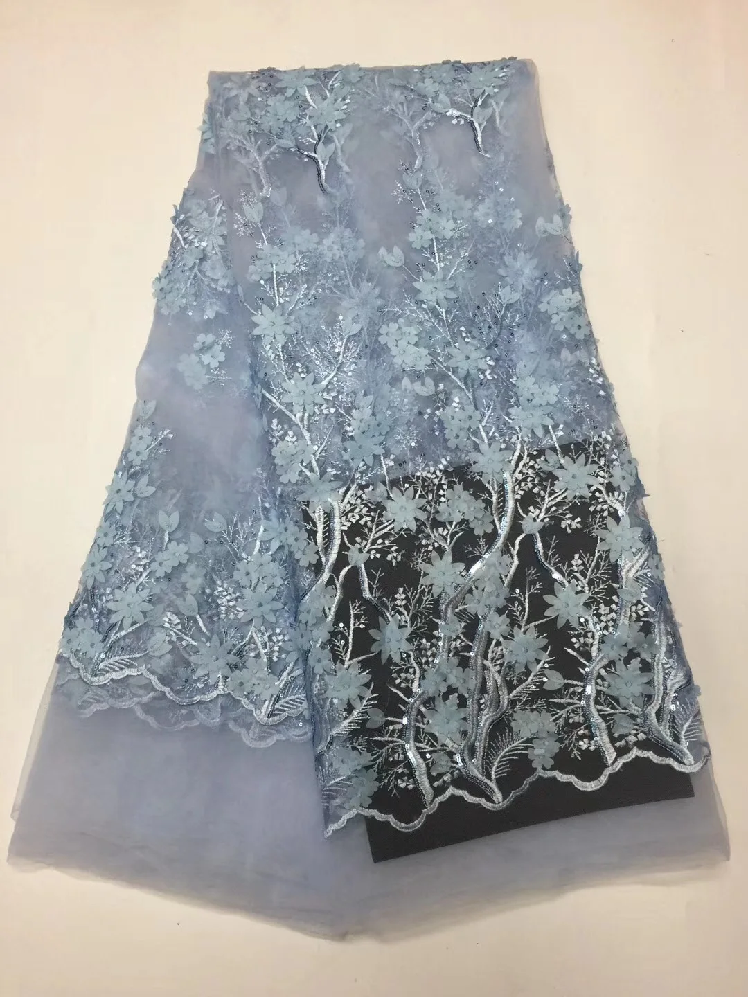 2018 высокое качество 3d ткань с цветами кружевная блестками африканские шнурки