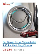 Для Nissan Versa Almera Latio A/C, устанавливаемое на вентиляционное отверстие в салоне автомобиля кольцо хромированная крышка Накладка автомобиля аксессуары 2012 2013