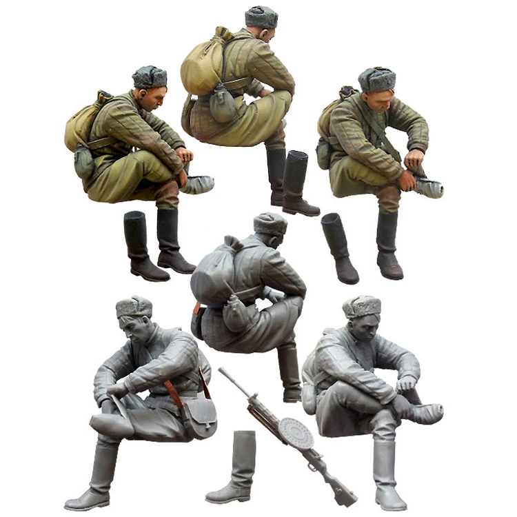 

1/35 Soviet soldier on rest . WW2, Resin Model Soldier GK, WWII military themes, Unassembled and unpainted kit