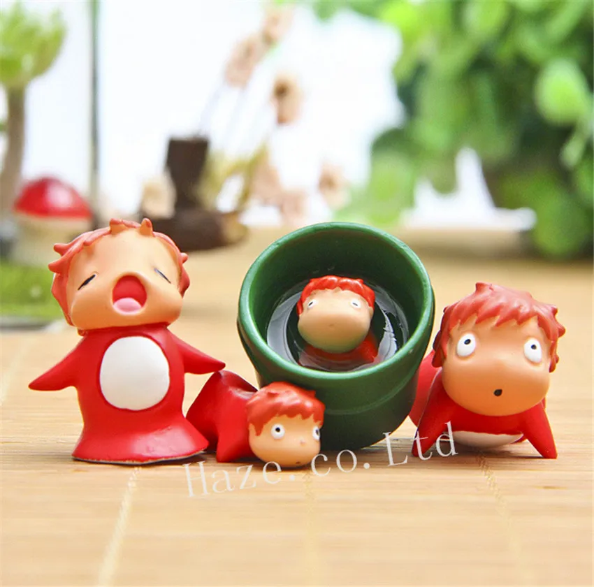 

4pcs/Set Anime Gake No Ue No Ponyo Resin Figure Figurine