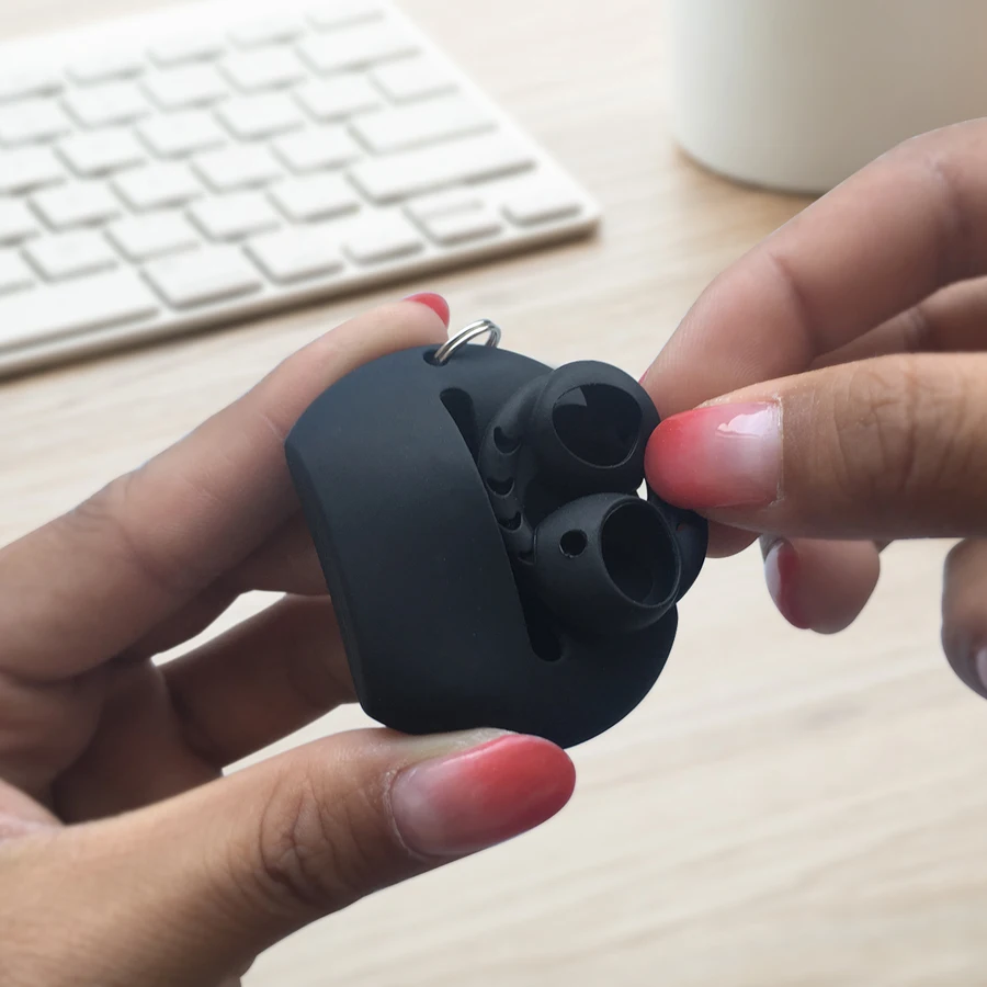 Силиконовый мини чехол для хранения наушников сумка переноски Airpods с защитой от