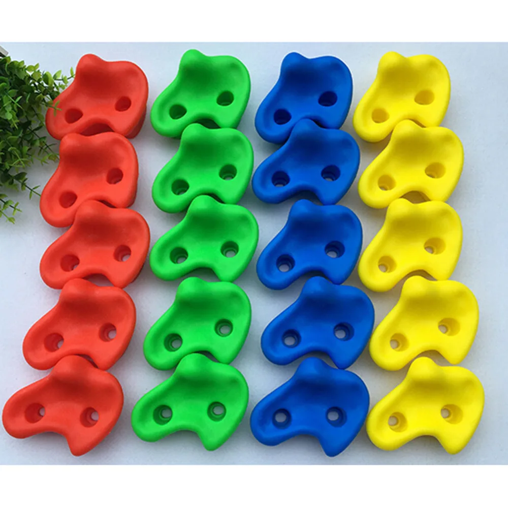 

15 pcs 12cm Big Size Plastic Children Kids Rock Climbing Wood Wall Stones Hand Feet Holds Grip Kits Without Screw Random Color
