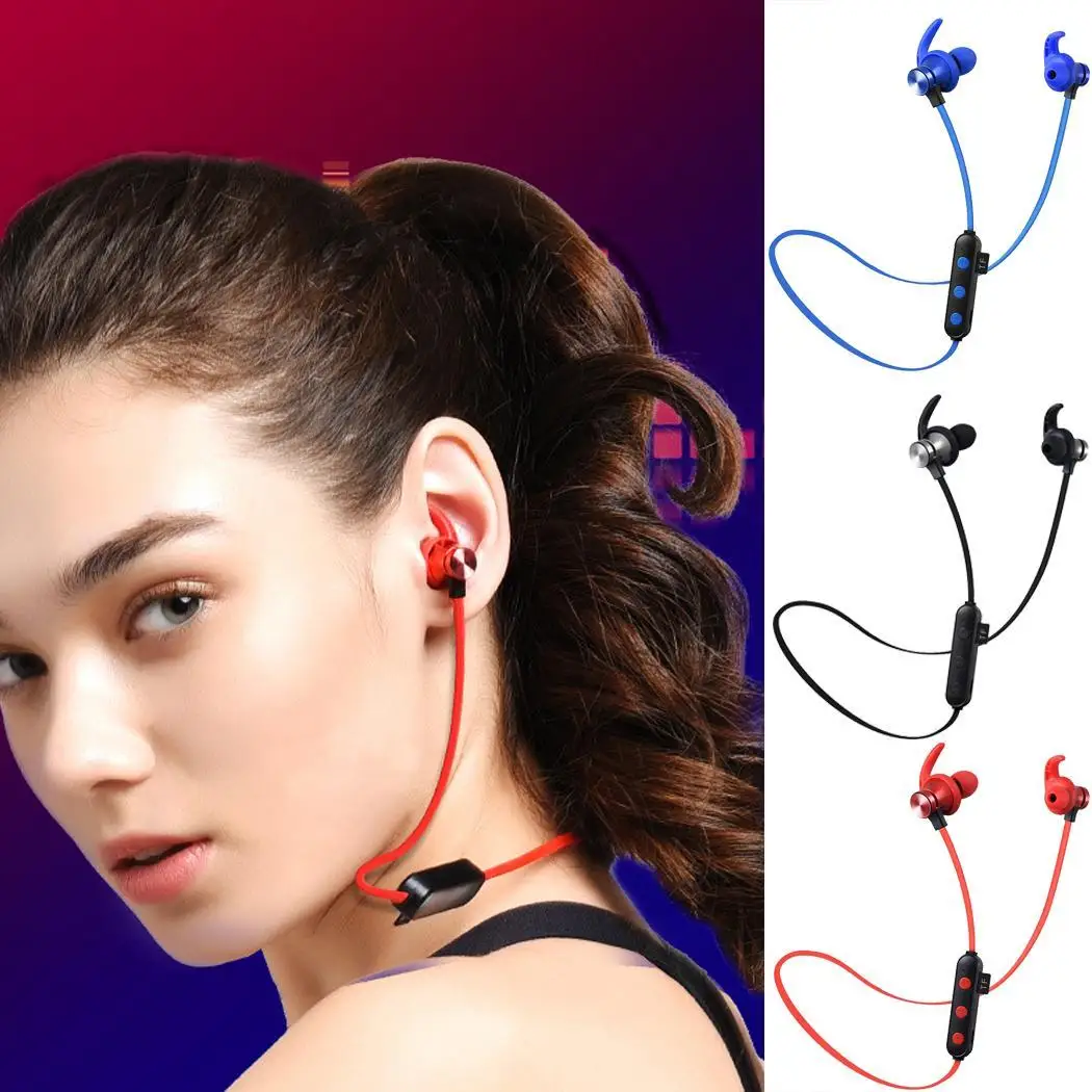 Спортивные Беспроводные Bluetooth гарнитура двусторонние стерео магнитные наушники