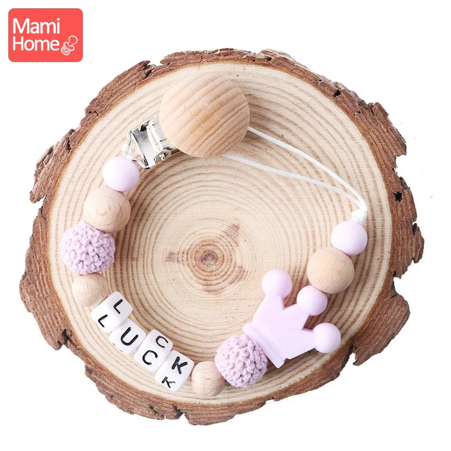 Purple mamihome 1pc Baby Teether Silicone Chain Personalized Pacifier Silicone Crown For Pacifier Clip Teether For Teeth Baby Teether - Цвет: Purple