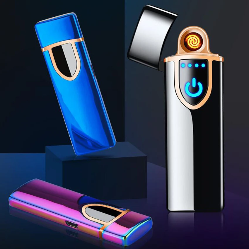 Электронная зажигалка с usb зарядкой маленькая перезаряжаемая электрическая