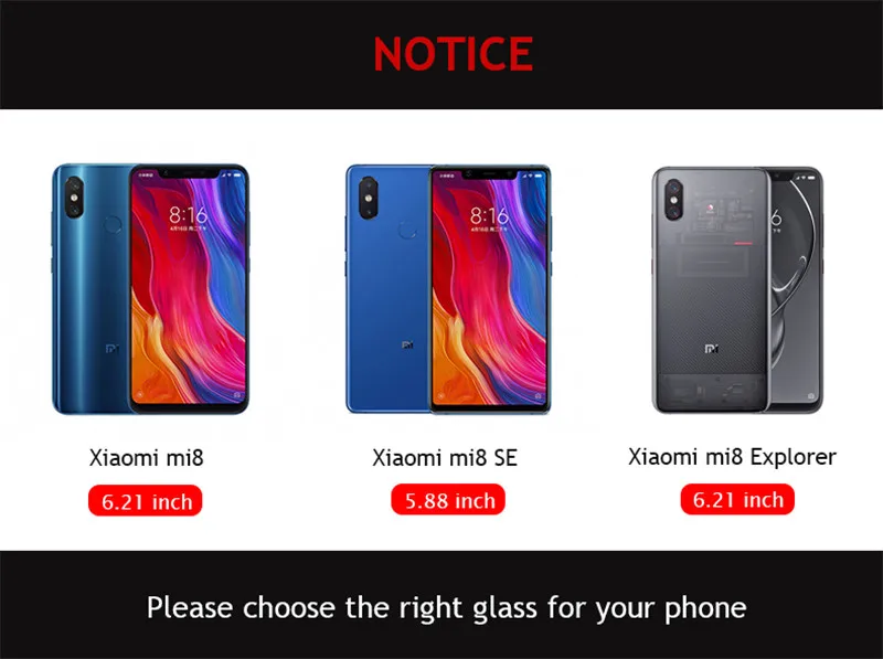 Закаленное стекло для Xiaomi Mi8 Mi 8 SE твердость 9H полное покрытие Защитная пленка