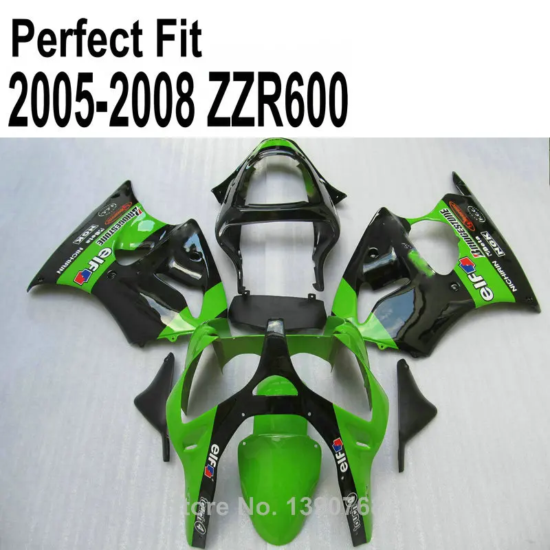 ABS обтекатель комплект для Kawasaki ZZR600 zz r600 2005 2006 2007 2008 05 06 07 08 литья под давлением