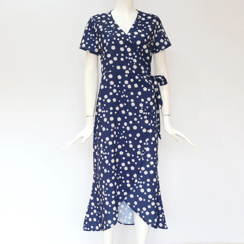 Женское пляжное платье с v образным вырезом RANLEGE летнее асимметричное коротким