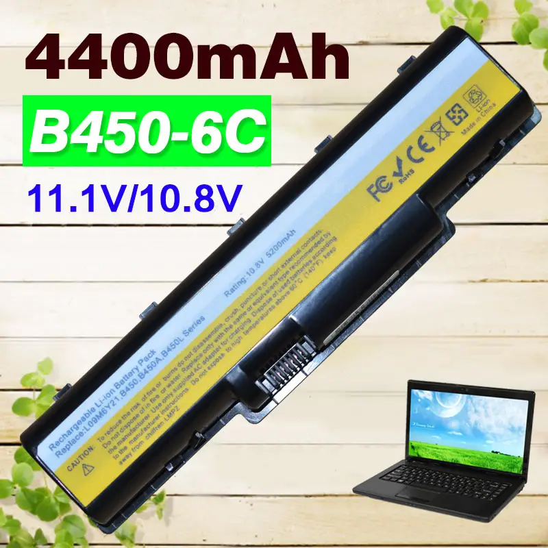 

Аккумулятор B450 4400 мАч для ноутбука Lenovo B450 L09M6Y21 L09S6Y21 B450A B450L