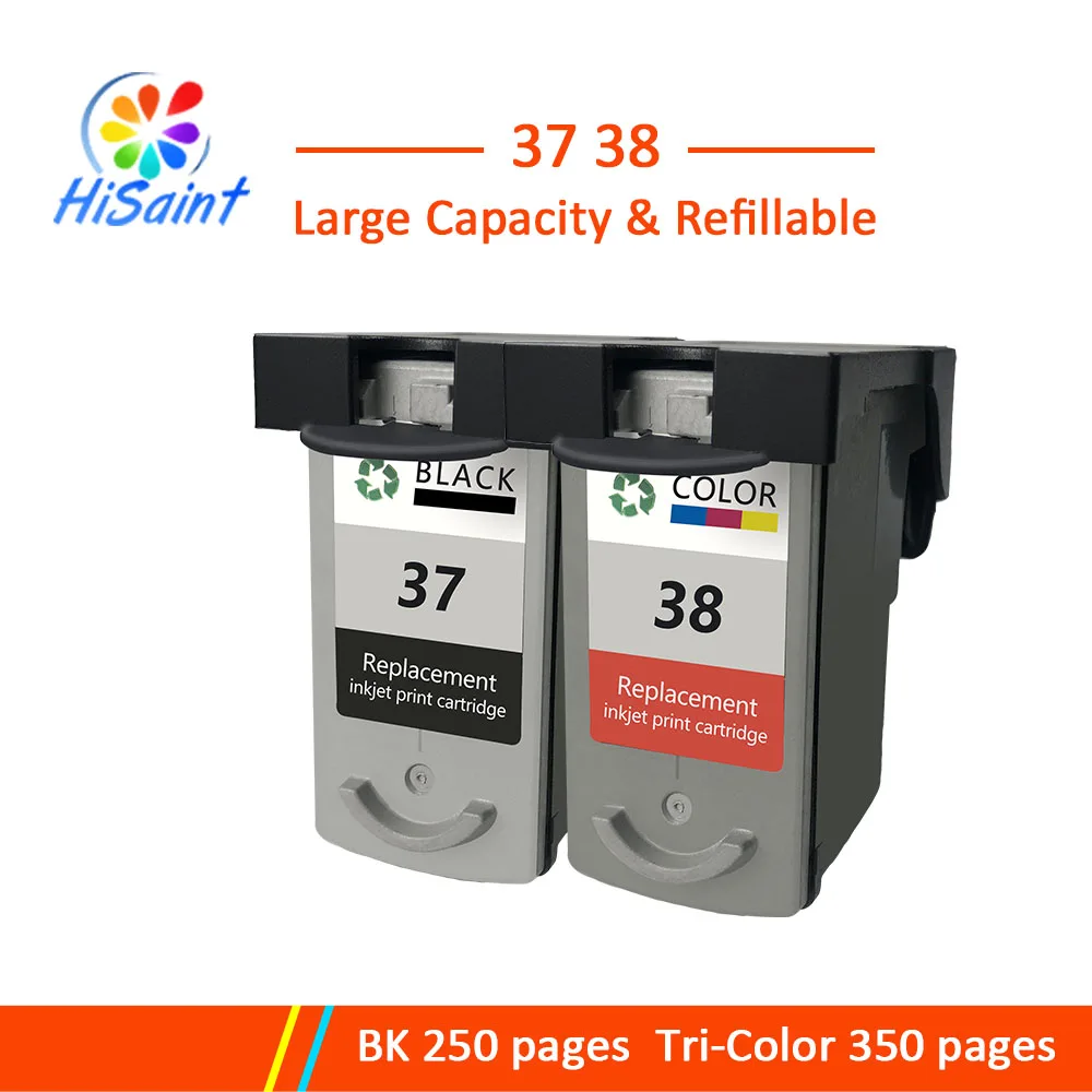 Чернильные картриджи Hisaint цветные для Canon PG37 CL38 PIXMA MP140 MP190 MP210 MP220 MP420 IP1800 принтеров