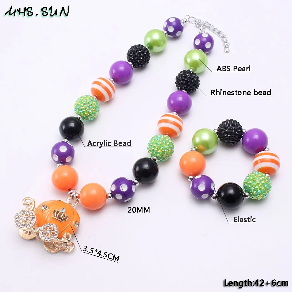 Модное хрустальное ожерелье MHS.SUN с подвеской в виде тыквы детское крупными