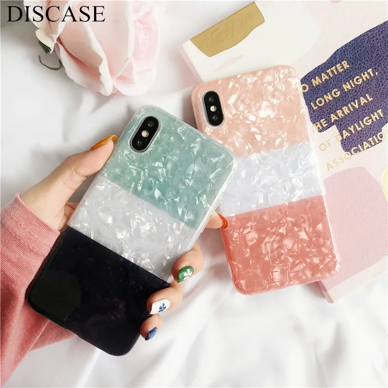 DISCASE Fantasy Shell чехол для телефона iphone XS MAX XR X 7 8 6 6s plus простой Простроченный цветной
