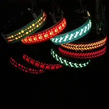 USB Перезаряжаемый ошейник для домашних животных с подсветкой из искусственной кожи светодиодный ошейник для собаки передовое светящееся ожерелье, регулируемый безопасный ошейник для домашних животных