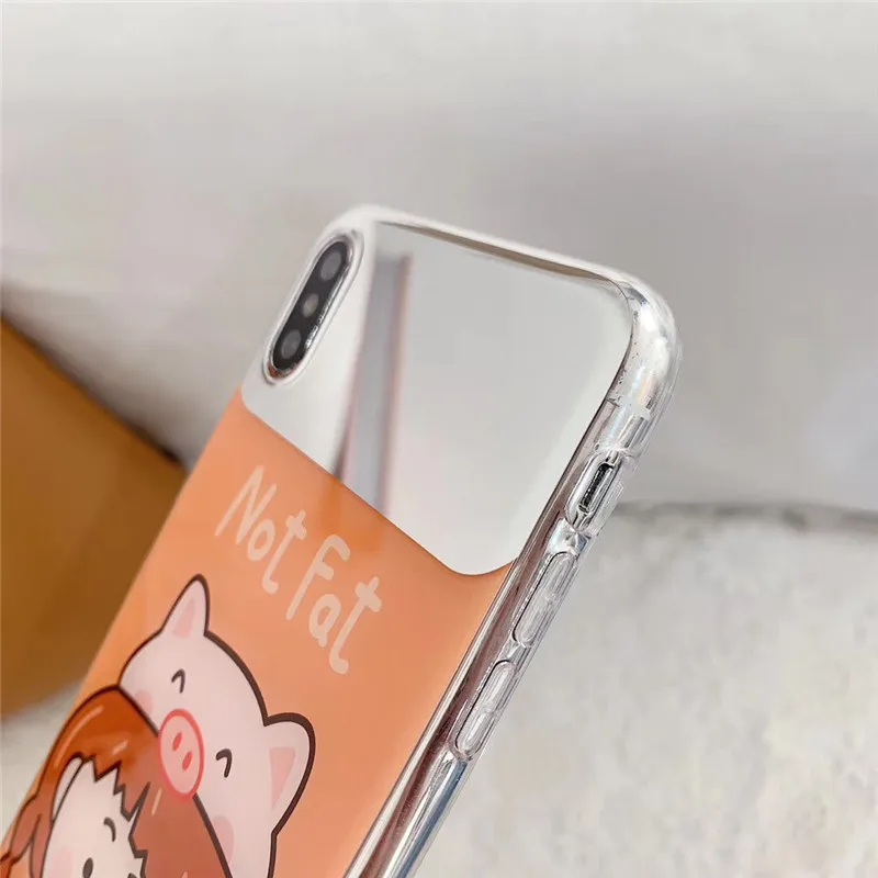 JIBAN милые зеркало молока Чай девушка чехол для телефона Iphone XS Max XR X Глянцевая