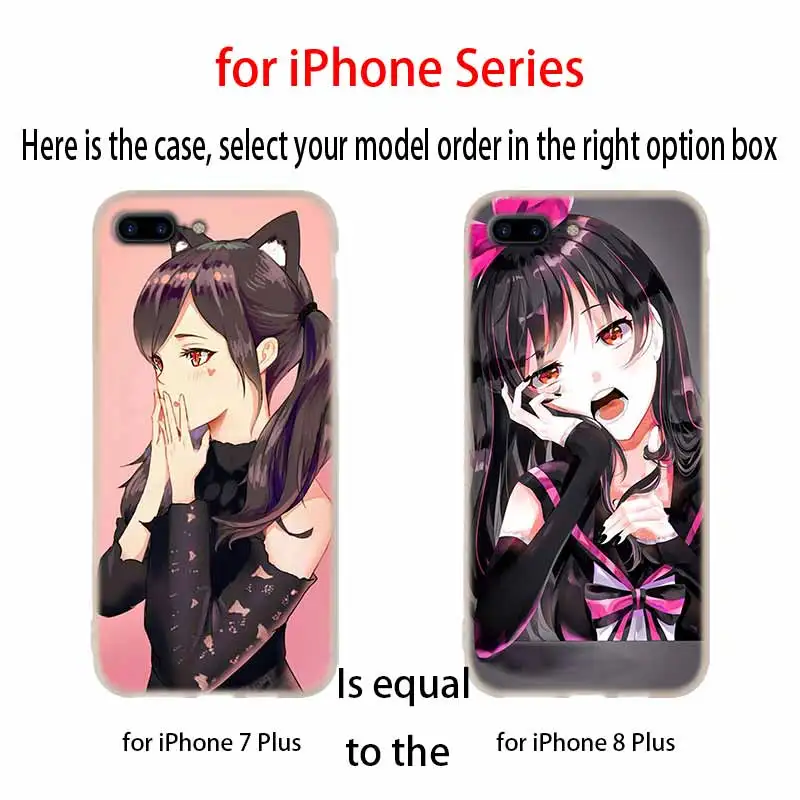 Japan girl Cat Sexy Soft Silicone Case For iPhone 13 11 12 Pro X XS Max XR 6 6S 7 8 Plus SE Mini Cover | Мобильные телефоны и