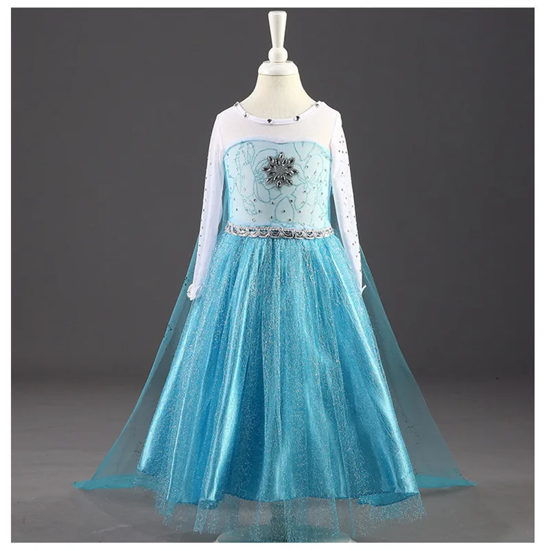 Disney Snow романтичное платье мультфильм сплошного цвета принцесса платье взрыв детское платье с блестками