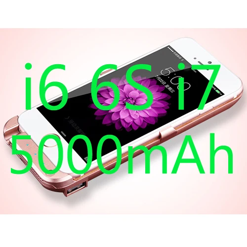 NEWDERY 10000 внешний Мощность банк резервного копирования аккумулятор Зарядное устройство чехол для iPhone 6 6s 7 Plus с кабелем USB 5000 мАч - Цвет: i6 i7 Pink