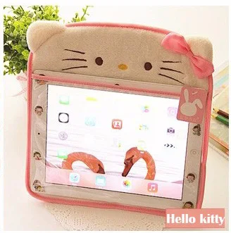 Hello Kitty 1 шт. милый плюшевый чехол-подставка для планшета, чехол для планшета, чехол Fundas Coque 9,7 дюймов. Украшение для дома, 6 цветов, чехол для ПК - Цвет: Hello Kitty