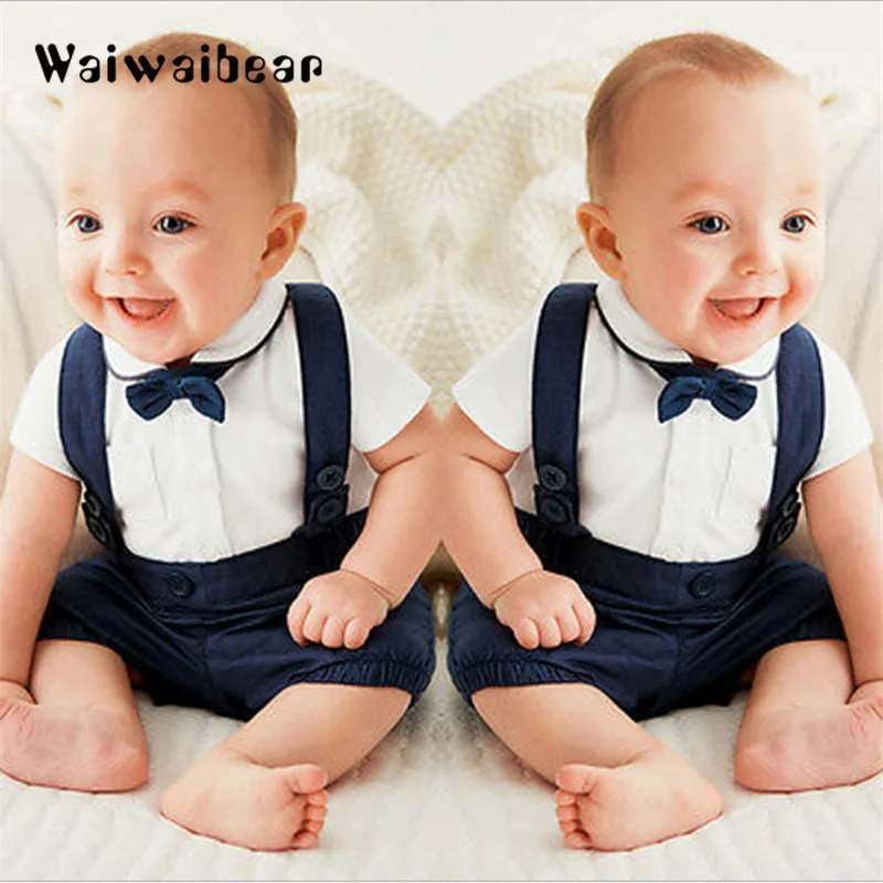 Newborn Baby Toddler Sets Summer Fashion Suit Shorts Shirt +Pants 2PCS Kids Clothes Suits Formal Wedding Party Costume |