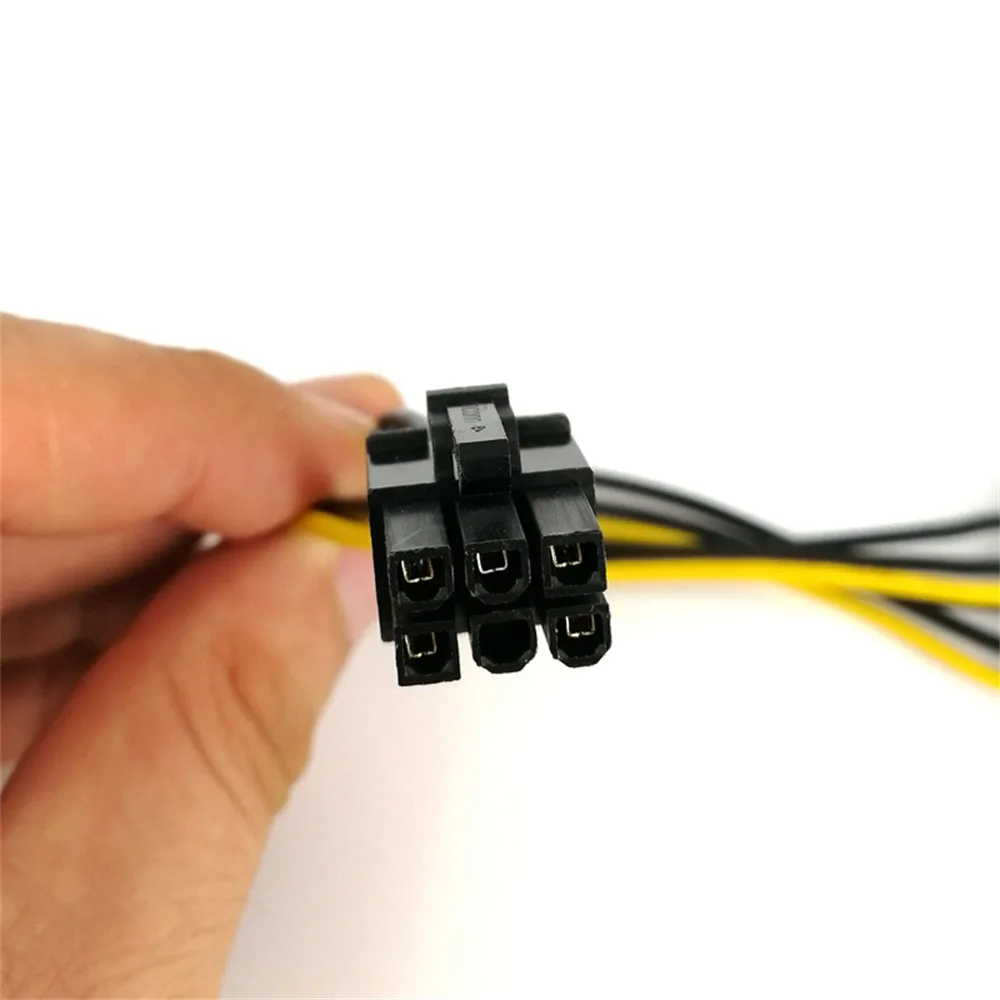 Адаптер с двумя разъемами SATA 15Pin Male M к PCI-e 6 Pin Female F Кабель питания для видеокарты