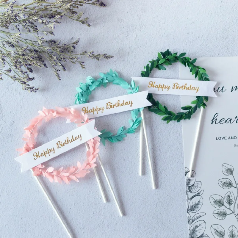 5 шт. = 1 комплект венок розовый зеленый синий счастливый украшения на день