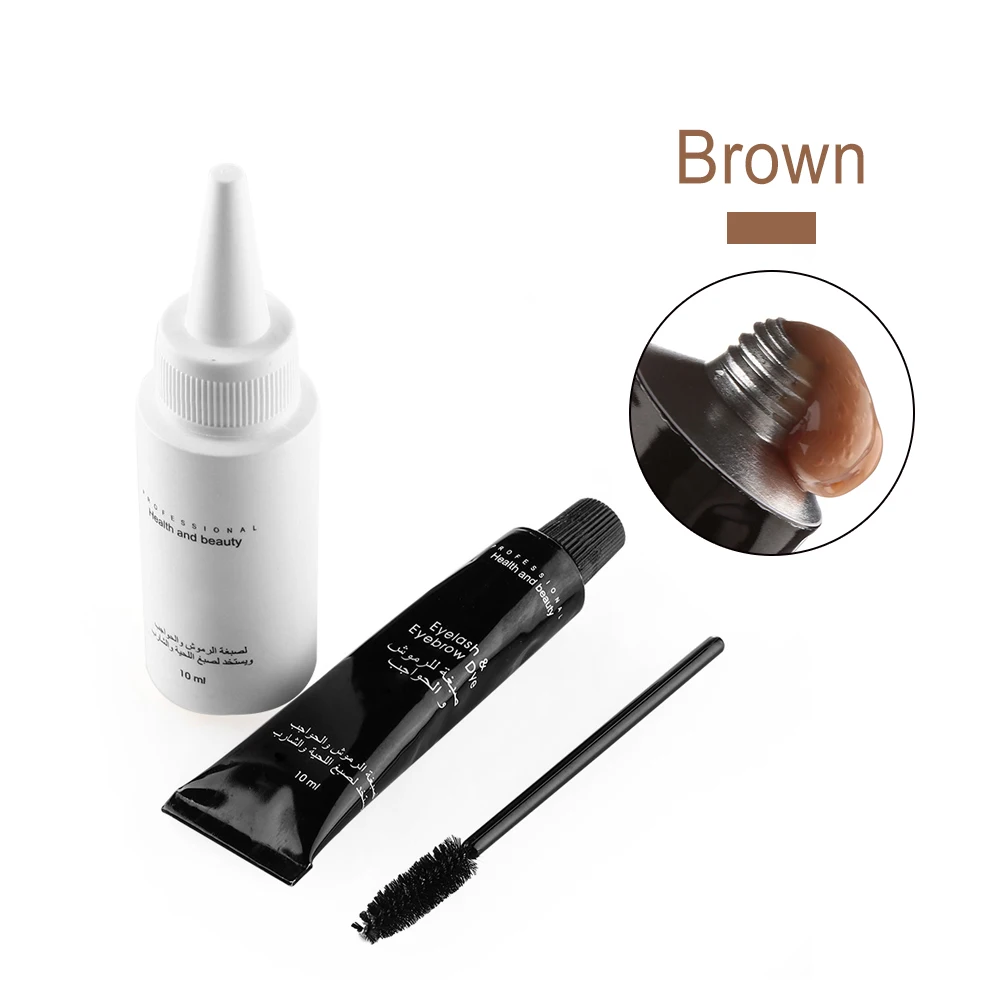 Brown 3 Color Eyebrow Eyelash Tint Cream Long Lasting Eye Makeup Dye Eyebrow Mascara Enhancer Tattoo Pen Waterproof Super Durable Set - Цвет: Brown