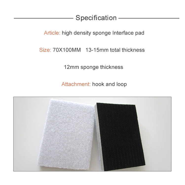 

5PCS High Density Rectangle Sponge Interface Pad 70*100m Flocking Cushion Pad Protection Sander Backing Pad - Hook and Loop