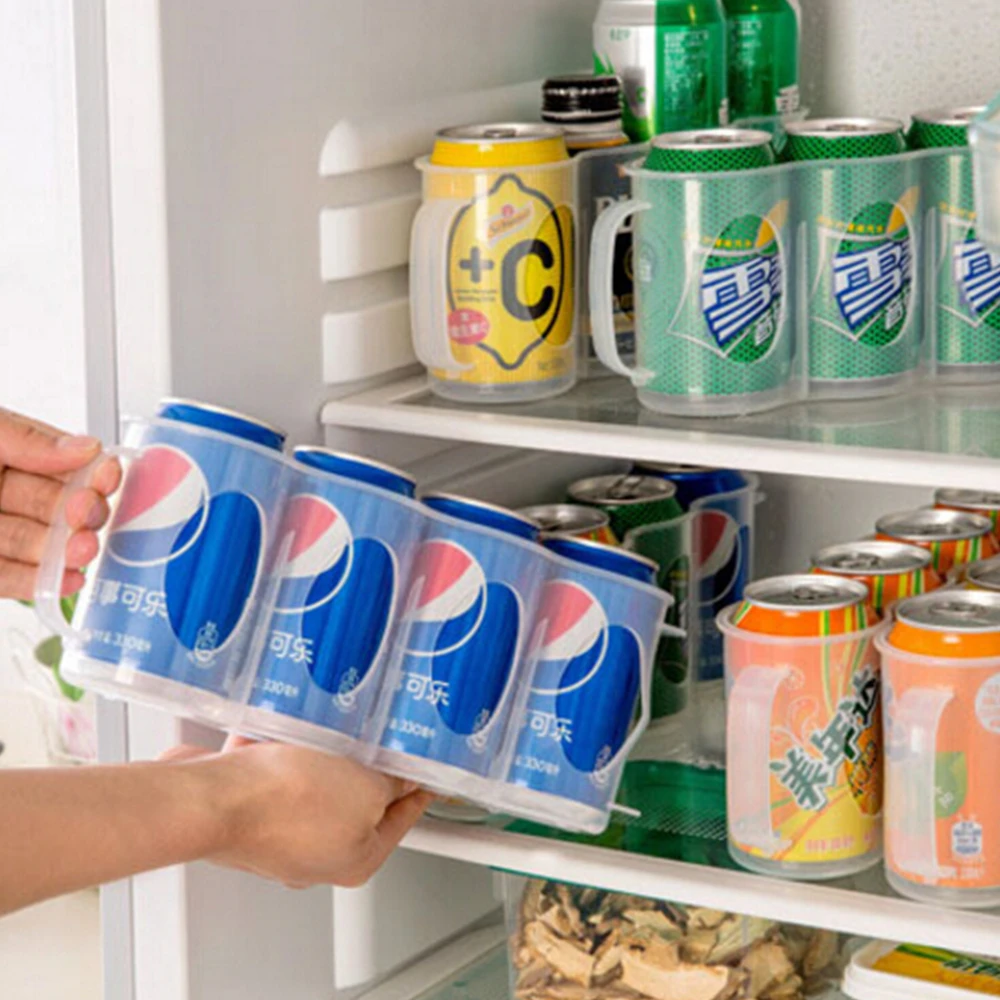 

New Kitchen Accessories Coke Drink Can Space-saving Cans Finishing Frame 4 Storage Box Refrigerator Storage Box Gadget