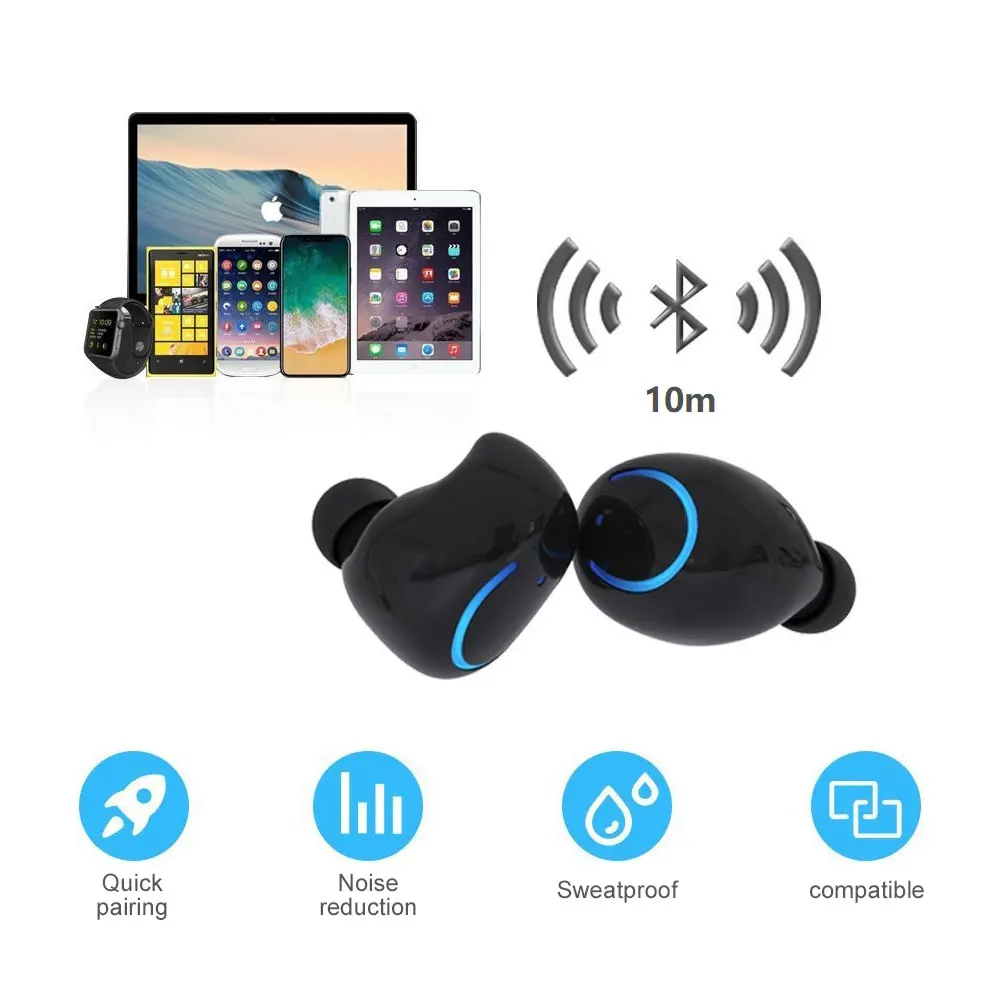 KOBWA Q18 наушники вкладыши TWS с Беспроводной Bluetooth гарнитура для наушников HiFi Басс