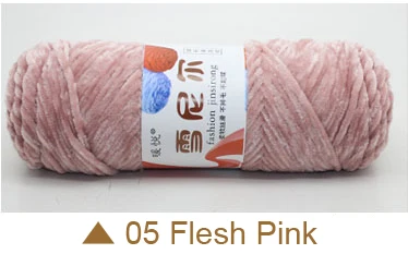 05 flesh pink 400 г шенилловая цветная и приятная для кожи пряжа для свитера, шапки, шарфа тепло и удобно - Цвет: 05 flesh pink