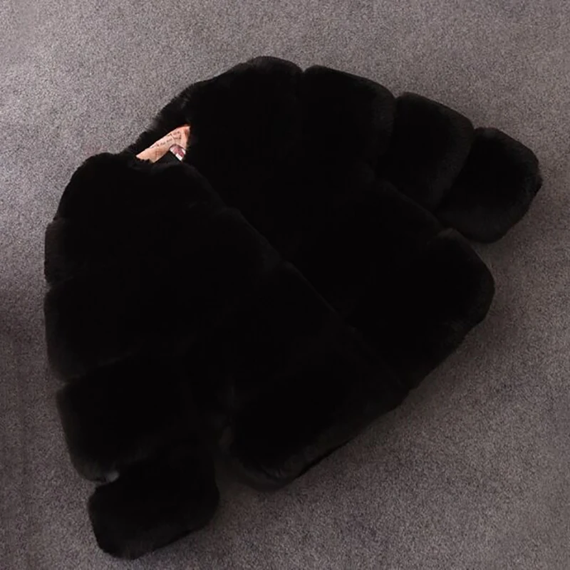 Семейная Одинаковая одежда пальто для мамы и дочки зимнее из искусственного меха