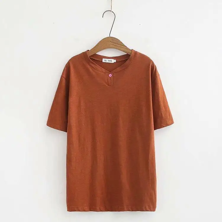 

Plus Size Women Loose Tshirt Round Neck White T shirt Short Sleeve Summer Shirt Basic Tops