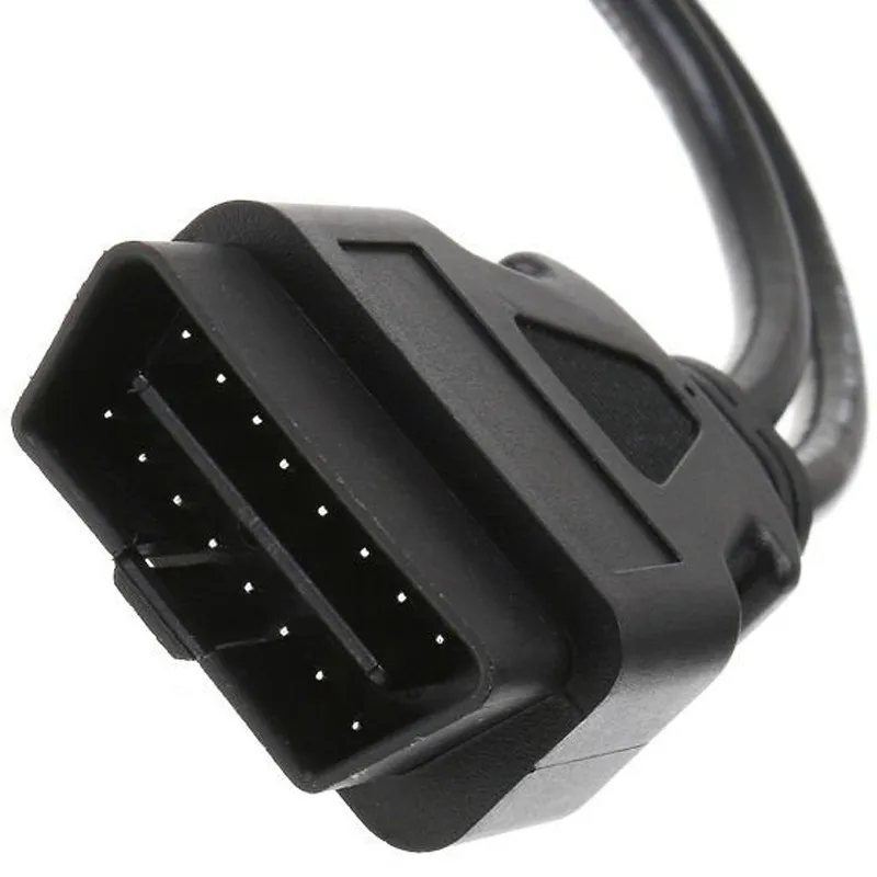 Новейшая модель OBD II кабель 16 Pin 2 разветвитель адаптер удлинитель Мужской Двойной
