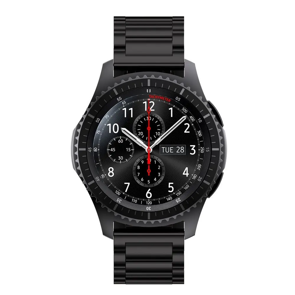 Ремешок из нержавеющей стали для Samsung Gear S3 Classic Frontier черный/серебристый браслет