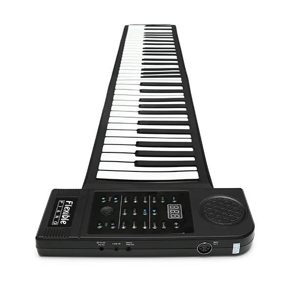 Гибкая портативная клавиатура MIDI 61 клавиши Скручивающиеся Силиконовые Мягкие