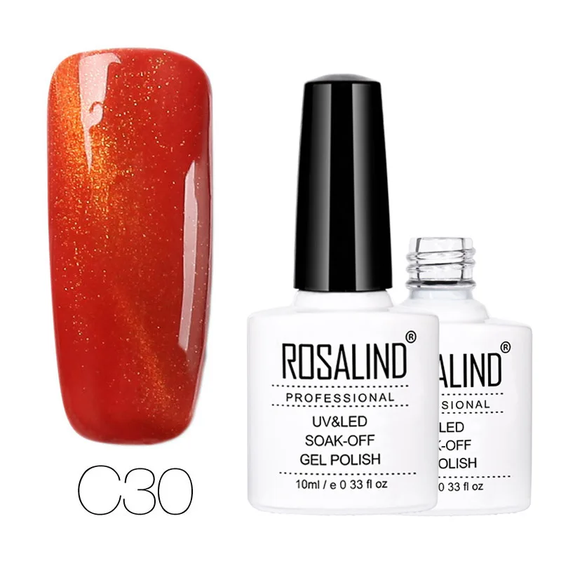 C30 ROSALIND гель 1S 3D кошачий глаз Гель-лак для ногтей магнитный эффект цветной гель для ногтей впитывающий лак УФ-гель для ногтей - Цвет: C30